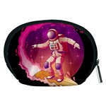 Astronaut Spacesuit Standing Surfboard Surfing Milky Way Stars Accessory Pouch (Medium) Back