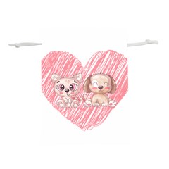 Dog Cat Animal Pet Heart Love Lightweight Drawstring Pouch (s) by Sarkoni