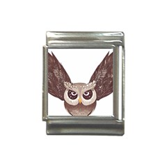 Owl Bird Feathers Italian Charm (13mm) by Sarkoni