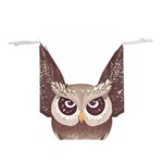 Owl Bird Feathers Lightweight Drawstring Pouch (M) Front