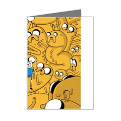 Adventure Time Finn Jake Cartoon Mini Greeting Card by Bedest