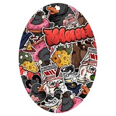 Stickerbomb Crazy Graffiti Graphite Monster Uv Print Acrylic Ornament Oval by Bedest