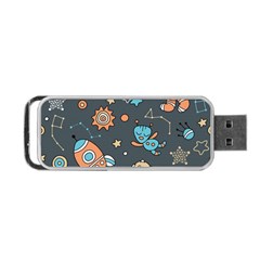 Space Seamless Pattern Art Portable Usb Flash (one Side) by Hannah976