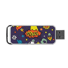 Vector Flat Space Design Background Portable Usb Flash (two Sides) by Hannah976