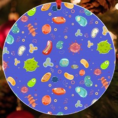 Virus Seamless Pattern Uv Print Acrylic Ornament Round by Ravend