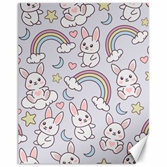 Seamless Pattern With Cute Rabbit Character Canvas 11  X 14  by Apen