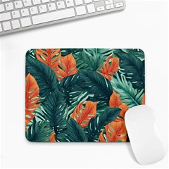 Green Tropical Leaves Small Mousepad by Jack14