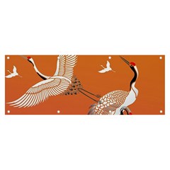 Japanese Crane Painting Of Birds Banner And Sign 8  X 3  by Cendanart