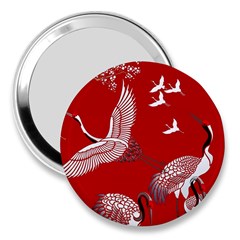 Japanese Crane Bird Art 3  Handbag Mirrors by Cendanart