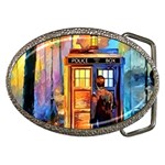 Tardis Doctor Who Paint Painting Belt Buckles Front