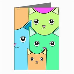 Cat Animals Cartoon Pattern Greeting Cards (pkg Of 8) by Cendanart