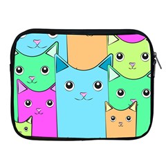 Cat Animals Cartoon Pattern Apple Ipad 2/3/4 Zipper Cases by Cendanart