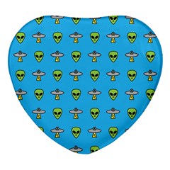 Alien Pattern Heart Glass Fridge Magnet (4 Pack) by Ket1n9