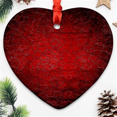 Red Grunge Texture Black Gradient Heart Ornament (two Sides) by Ket1n9