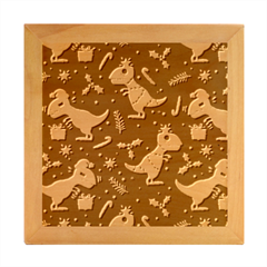 Christmas Funny Pattern Dinosaurs Wood Photo Frame Cube by Ket1n9