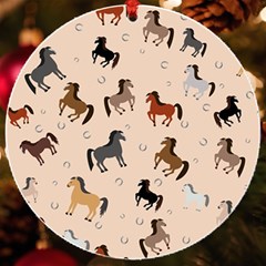 Horses For Courses Pattern Uv Print Acrylic Ornament Round by Ket1n9