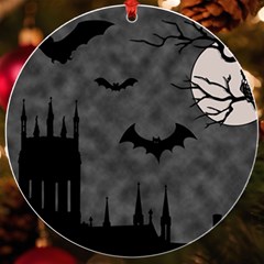 Halloween Background Halloween Scene Uv Print Acrylic Ornament Round by Ket1n9