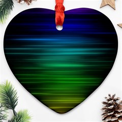 Blue And Green Lines Heart Ornament (two Sides) by Ket1n9