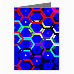 Blue Bee Hive Pattern Greeting Card