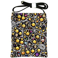 Mental Emojis Emoticons Icons Shoulder Sling Bag by Paksenen