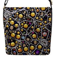 Mental Emojis Emoticons Icons Flap Closure Messenger Bag (s) by Paksenen