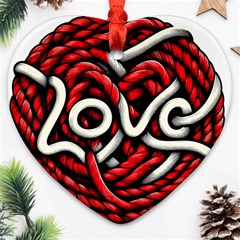 Love Rope Cartoon Heart Ornament (two Sides) by Bedest