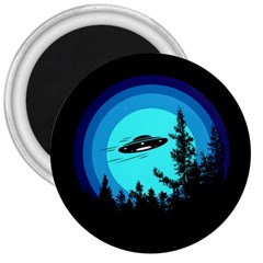 Ufo Alien Night Sky Night 3  Magnets by Cendanart