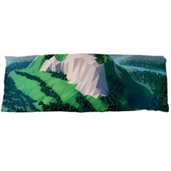 Green And White Polygonal Mountain Body Pillow Case Dakimakura (two Sides)