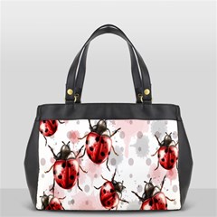 Ladybugs Pattern Texture Watercolor Oversize Office Handbag (2 Sides) by Bedest