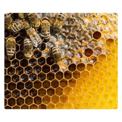 Honeycomb With Bees Premium Plush Fleece Blanket (small) by Bedest