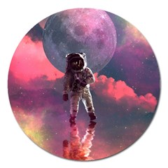 Aesthetic Astronautics Atmosphere Blue Clouds Cosmos Fantasy Galaxy Magnet 5  (round) by Cendanart