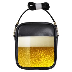 Light Beer Texture Foam Drink In A Glass Girls Sling Bag by Cemarart