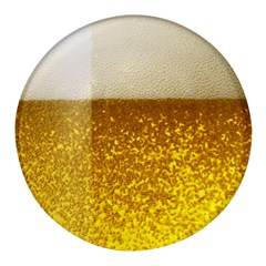 Light Beer Texture Foam Drink In A Glass Round Glass Fridge Magnet (4 Pack) by Cemarart