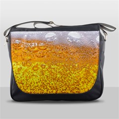 Liquid Bubble Drink Beer With Foam Texture Messenger Bag by Cemarart