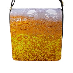 Liquid Bubble Drink Beer With Foam Texture Flap Closure Messenger Bag (l) by Cemarart