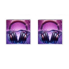 Headphones Sound Audio Music Radio Cufflinks (square) by Hannah976