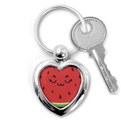 Watermelon Lock Love Key Chain (heart) by Cemarart