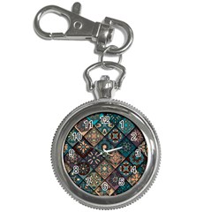 Flower Texture Background Colorful Pattern Key Chain Watches by Cemarart