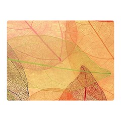 Leaves Patterns Colorful Leaf Pattern Two Sides Premium Plush Fleece Blanket (mini) by Cemarart