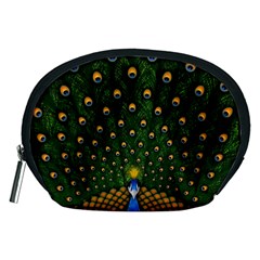 Peacock Feathers Tail Green Beautiful Bird Accessory Pouch (medium)