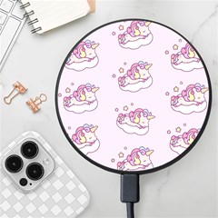 Unicorn Clouds Colorful Cute Pattern Sleepy Wireless Fast Charger(black) by Grandong