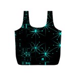 Space Time Abstract Pattern Alien Dark Green Pattern Full Print Recycle Bag (S) Back