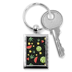 Watermelon Doodle Pattern Key Chain (rectangle) by Cemarart