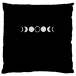 Moon Phases, Eclipse, Black Large Premium Plush Fleece Cushion Case (One Side) Front