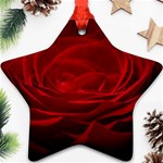 Rose Red Rose Red Flower Petals Waves Glow Star Ornament (Two Sides) Front