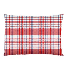 Traditional Vintage Geometric Retro Rwb Red White Blue Old Pillow Case (two Sides)