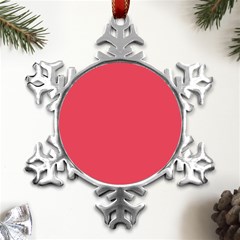 Pink, Color, Background, Monochromic, Minimalism Metal Small Snowflake Ornament