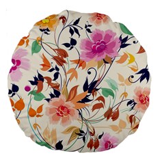 Abstract Floral Background Large 18  Premium Round Cushions by nateshop