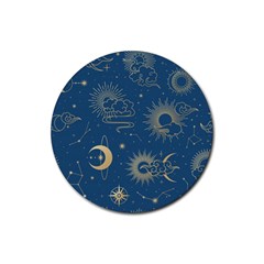 Asian Seamless Galaxy Pattern Rubber Round Coaster (4 Pack) by Cemarart