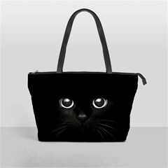 Black Cat Face Classic Shoulder Handbag by Cemarart